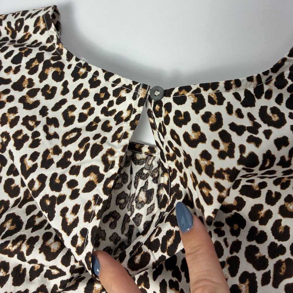 J.Crew Leopard Print Smocked Peplum Top XS NWT – Regenerative Cotton - Picture 8 of 11